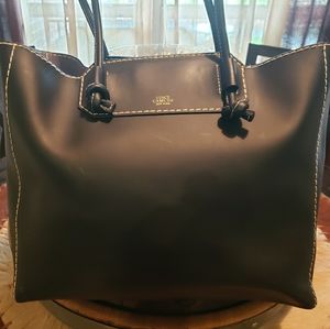 Vince Camuto Black Leather Tote Satchel